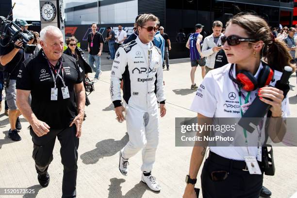 Brad Pitt, representing the fictional driver Sonny Hayes, Apex APXGP, portrait during the Formula 1 Aramco British Grand Prix from 6th to 9th July of...