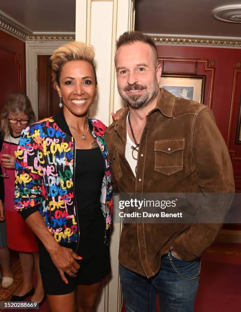 Dame Kelly Holmes and Alfie Boe attend the press night after party for "The Wizard of OZ" at The London Palladium on July 06, 2023 in London, England.