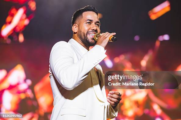 Singer Romeo Rnb American singer Romeo Santos performs on stage at WiZink Center on ...