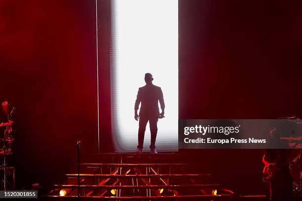 Singer Alejandro Sanz during a performance at the Auditorio Municipal Cortijo de Torres, on July 6 in Malaga, . Alejandro Sanz is a singer-songwriter...