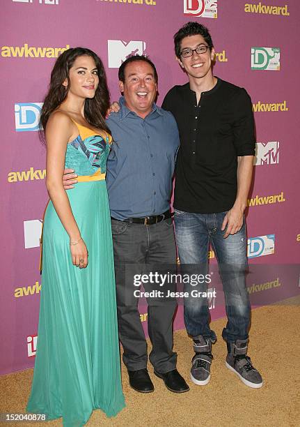 Inbar Lavi, David Janollari and Jared Kusnitz attend MTV's "Awkward" Season 2 Finale Event at The Colony on September 10, 2012 in Los Angeles,...