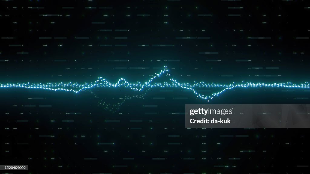Audiowellenform auf schwarzem Hintergrund