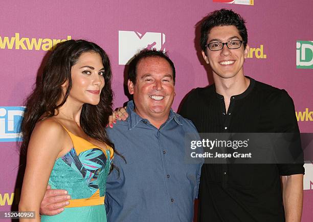 Inbar Lavi, David Janollari and Jared Kusnitz attend MTV's "Awkward" Season 2 Finale Event at The Colony on September 10, 2012 in Los Angeles,...