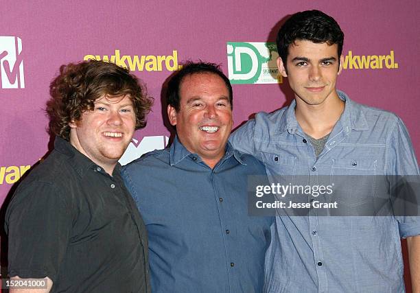 Zach Pearlman, David Janollari and Joey Pollari attend MTV's "Awkward" Season 2 Finale Event at The Colony on September 10, 2012 in Los Angeles,...