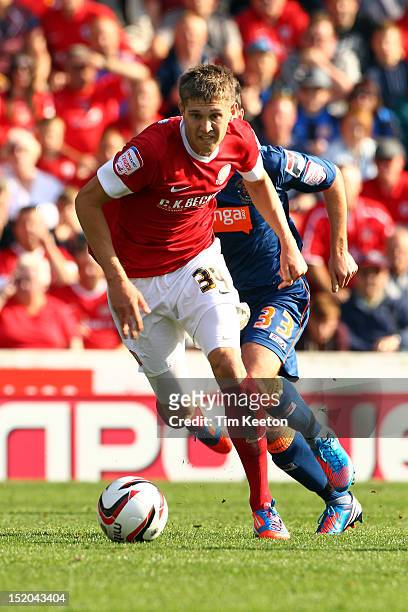 Barnsley's John Stones during the npower Championship match between Barnsley and Blackpool at Oakwell Stadium on September 15, 2012 in Barnsley,...