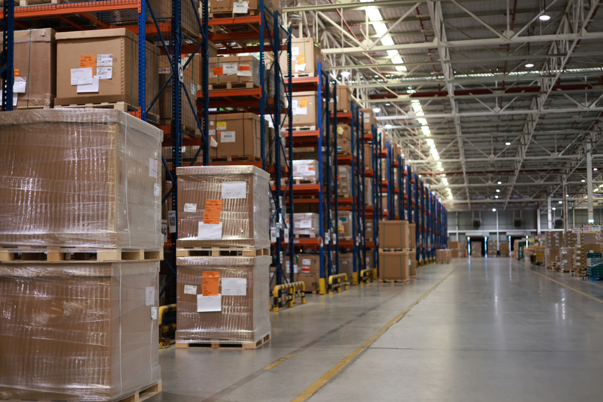 warehouse shelves