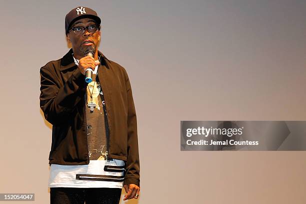 Director Spike Lee speaks at the "Bad 25" Premiere during the 2012 Toronto International Film Festival held at the Ryerson Theatre on September 15,...