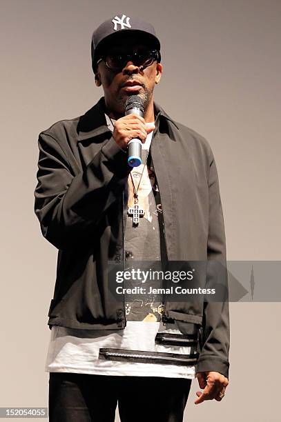 Director Spike Lee speaks at the "Bad 25" Premiere during the 2012 Toronto International Film Festival held at the Ryerson Theatre on September 15,...