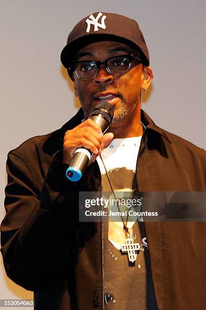 Director Spike Lee speaks at the "Bad 25" Premiere during the 2012 Toronto International Film Festival held at the Ryerson Theatre on September 15,...