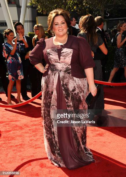 Actress Melissa McCarthy attends the 2012 Primetime Creative Arts Emmy Awards at Nokia Theatre L.A. Live on September 15, 2012 in Los Angeles,...