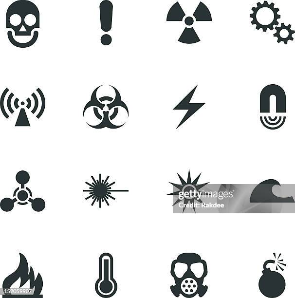hazard sign silhouette icons - brennbar stock-grafiken, -clipart, -cartoons und -symbole