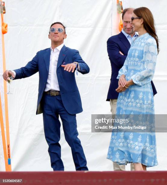 Frankie Dettori and Catherine, Princess of Wales attend the Out-Sourcing Inc. Royal Charity Polo Cup 2023 at Guards Polo Club, Flemish Farm on July...