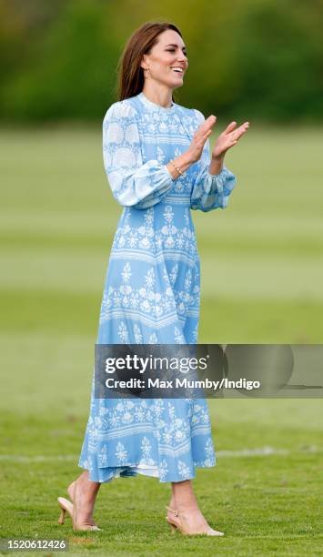 Catherine, Princess of Wales attends the Out-Sourcing Inc. Royal Charity Polo Cup 2023 at Guards Polo Club, Flemish Farm on July 6, 2023 in Windsor,...