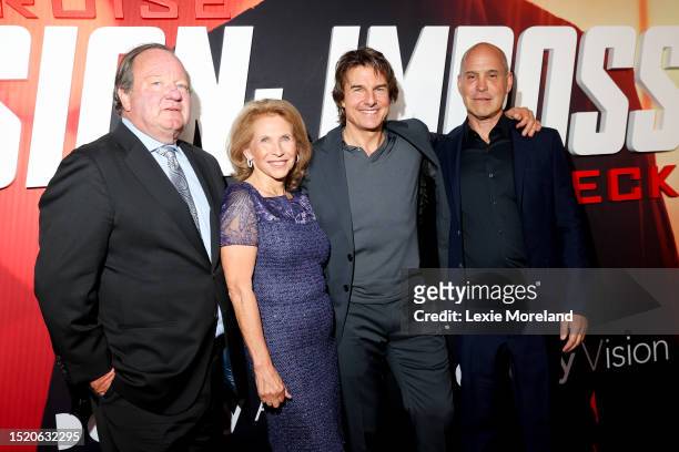 Bob Bakish, Shari Redstone, Tom Cruise and Brian Robbins at the premiere of "Mission: Impossible - Dead Reckoning Part One" held at Rose Theater, at...