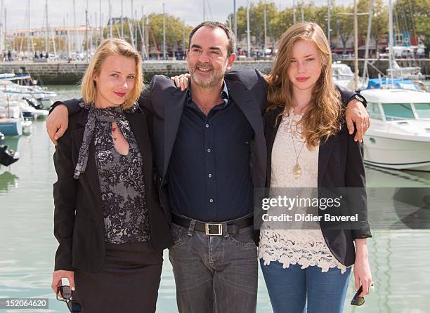 Magdalena Malina , Bruno Solo, Carolina Jurczak pose during the '2 flics sur les docs' Photocall at La Rochelle Fiction Television Festival on...