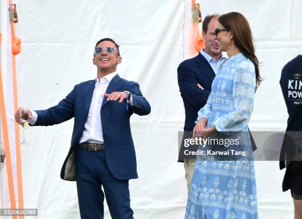 Frankie Dettori shares a moment with Catherine, Princess of Wales at the Out-Sourcing Inc. Royal Charity Polo Cup 2023 at Guards Polo Club on July...