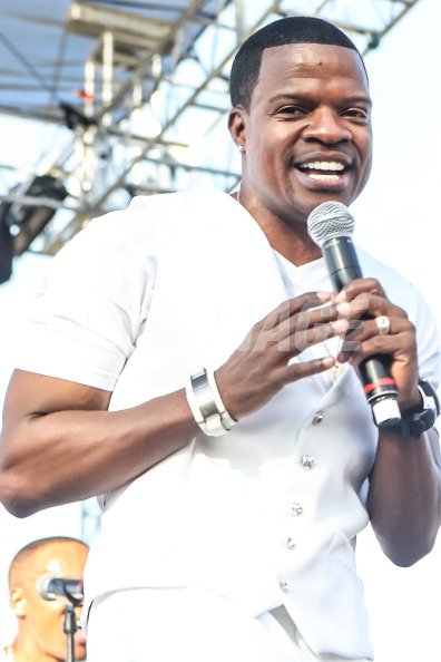 Singer Ricky Bell performs with...