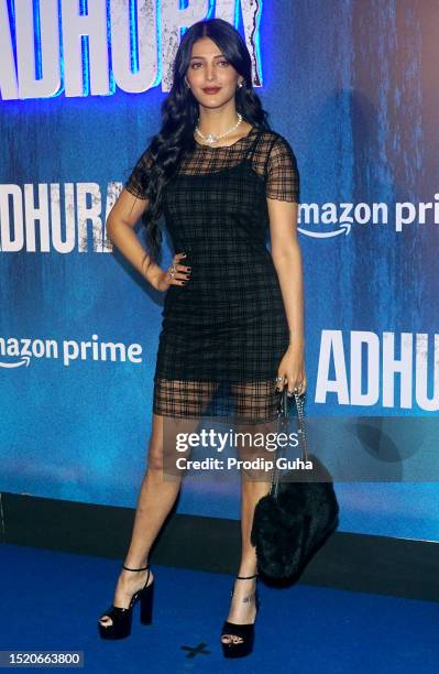 Shruti Haasan attends the screening of Amazon Prime's series "Adhura" on July 06, 2023 in Mumbai, India
