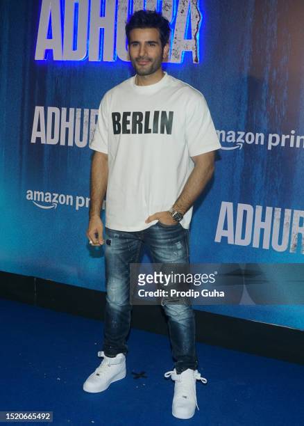 Karan Tacker attends the screening of Amazon Prime's series "Adhura" on July 06, 2023 in Mumbai, India.