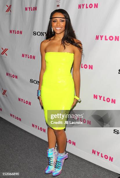 Kat Graham attends the NYLON Magazine And Sony X Headphones September TV Issue Party Hosted By Cover Star Lea Michele at Mr. C Beverly Hills on...
