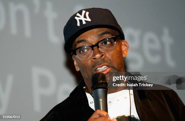 Director Spike Lee attends the 'Bad 25' Premiere at the 2012 Toronto International Film Festival at Ryerson Theatre on September 15, 2012 in Toronto,...