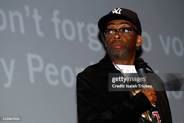 Director Spike Lee attends the 'Bad 25' Premiere at the 2012 Toronto International Film Festival at Ryerson Theatre on September 15, 2012 in Toronto,...