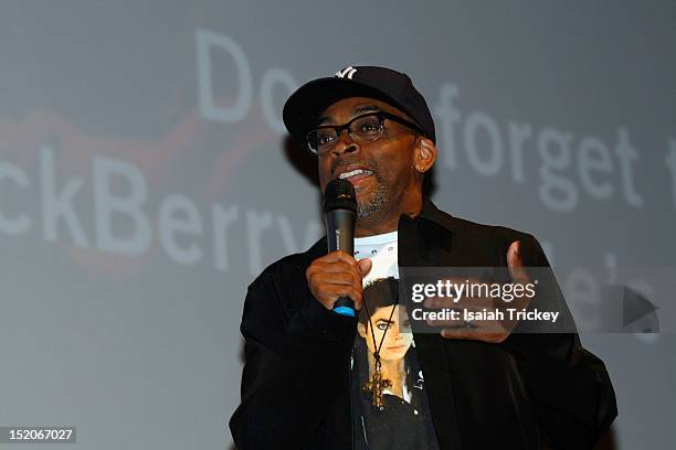 Director Spike Lee attends the 'Bad 25' Premiere at the 2012 Toronto International Film Festival at Ryerson Theatre on September 15, 2012 in Toronto,...