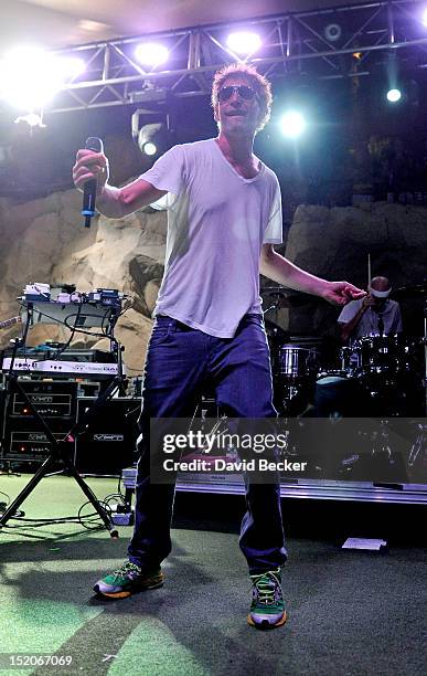 Recording artist Matisyahu performs at the Hard Rock Hotel & Casino as he tours in support of the new album, "Spark Seeker" on September 15, 2012 in...