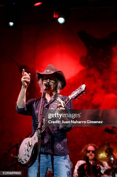 Mike Scott of The Waterboys performs on stage during the Cazorla Blues Festival 2023 on July 06, 2023 in Cazorla, Spain.