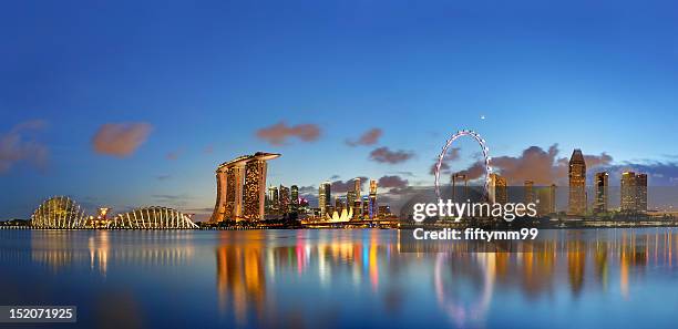 singapore skyline - singapore skyline stock pictures, royalty-free photos & images