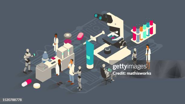 ilustrações, clipart, desenhos animados e ícones de ilustração da ia da farmacologia - tubo equipamento de laboratório