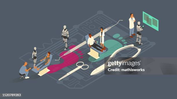 podiatry ai illustration - plantar fasciitis stock illustrations