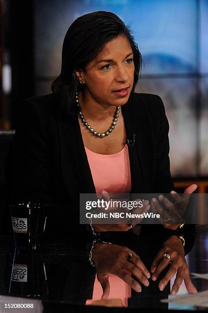 Pictured: – Amb. Susan Rice, U.S. Ambassador to the United Nations, appears on "Meet the Press" in Washington D.C., Sunday, Sept. 16, 2012.