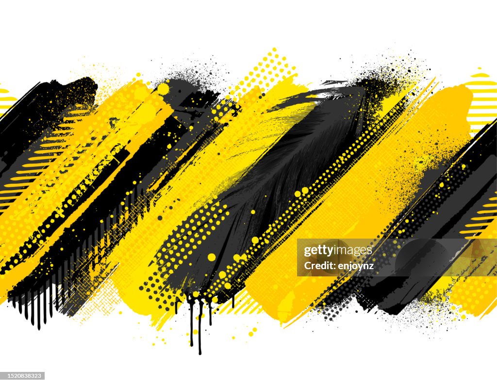 Construcción de advertencia Vector de texturas y patrones grunge negro y amarillo
