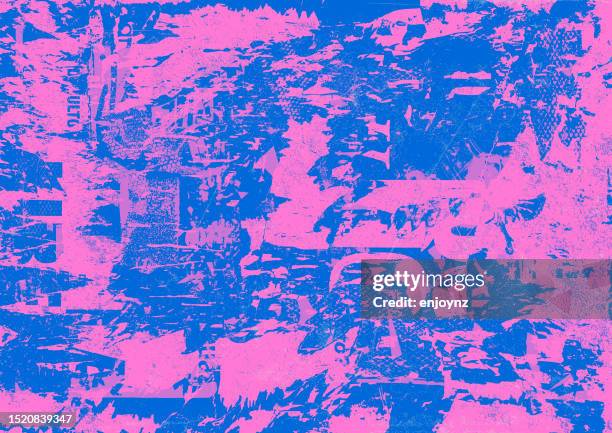 rosa und blauer grunge-plakathintergrundvektor - retro-synthwave-background stock-grafiken, -clipart, -cartoons und -symbole