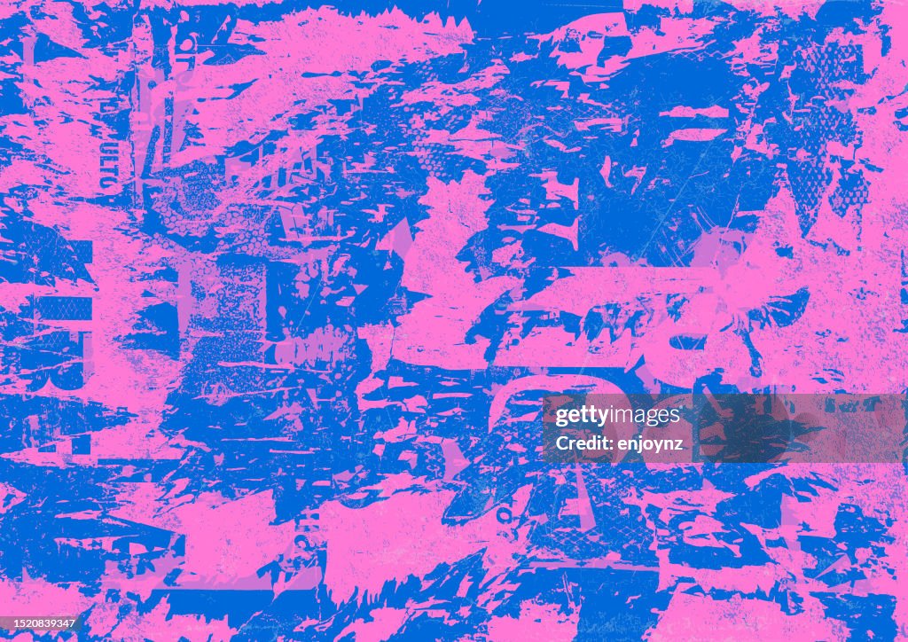 Pink and blue grunge poster background vector