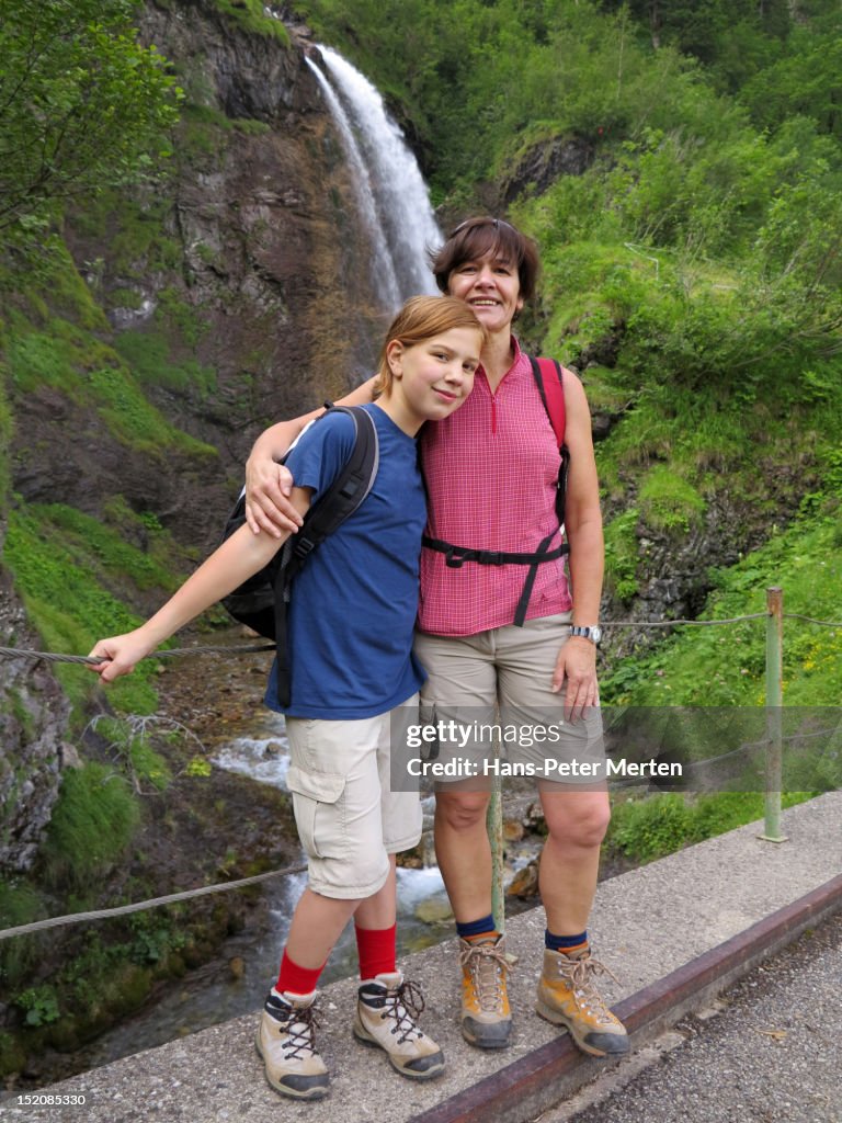 Mother and daughter at a hiking tour