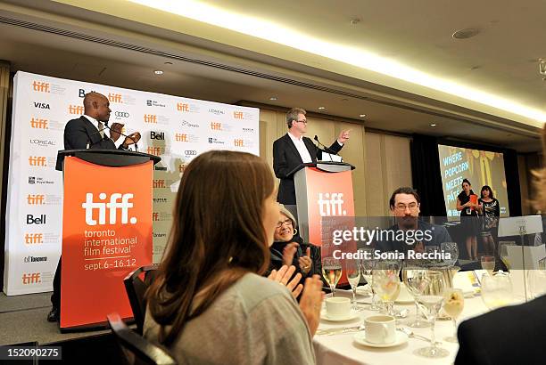 Artistic Director Cameron Bailey and TIFF Director and CEO Piers Handling speak at the 37th Toronto International Film Festival Award Winner Ceremony...