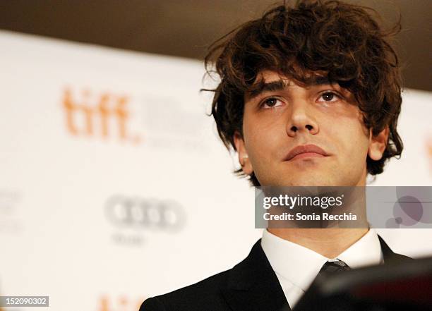 Filmmaker Xavier Dolan, winner of the The City of Toronto + Canada Goose Award for Best Canadian Feature Film for "Laurence Anyways", speaks at the...