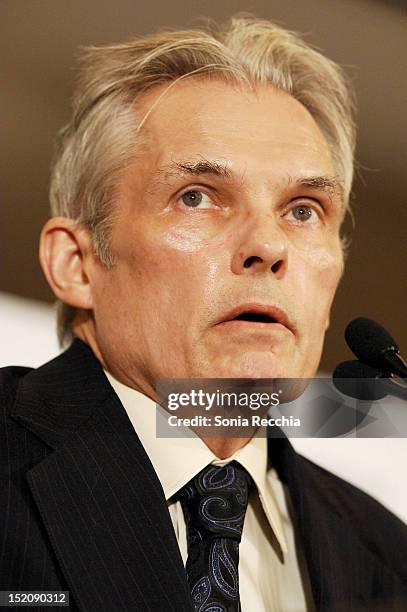 Jury member Peter Keough speaks at the 37th Toronto International Film Festival Award Winner Ceremony held at the InterContinental Toronto Center...