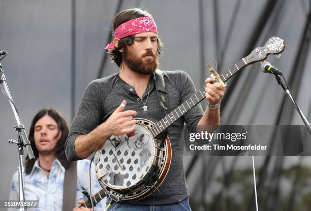 Seth Avett and Scott Avett of The Avett Brothers perform during the Austin City Limits Music Festival at Zilker Park on October 2, 2009 in Austin,...