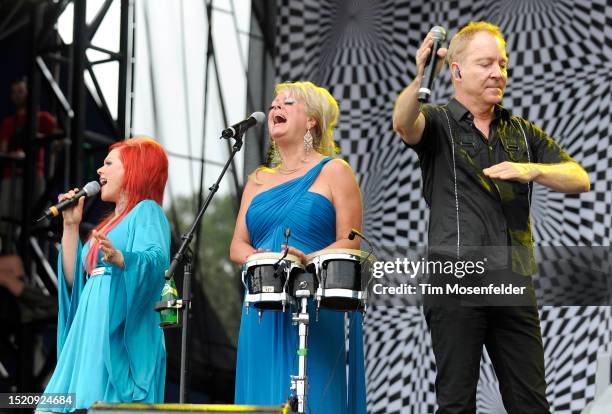 Kate Pierson, Cindy Wilson, and Fred Schneider of The B-52's perform during the Austin City Limits Music Festival at Zilker Park on October 4, 2009...