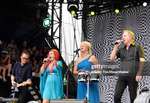 Keith Strickland, Kate Pierson, Cindy Wilson, and Fred Schneider of The B-52's performs during the Austin City Limits Music Festival at Zilker Park...