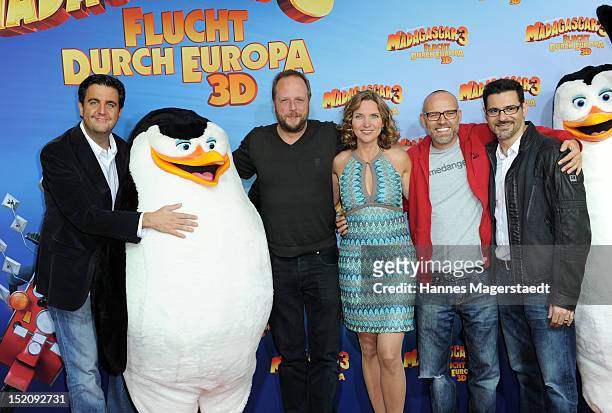 Bastian Pastewka , Smudo, Susanne Paetzold, Thomas D and Rick Kavanian attend the Charity Premiere 'Madagascar 3' at the Circus Krone on September...