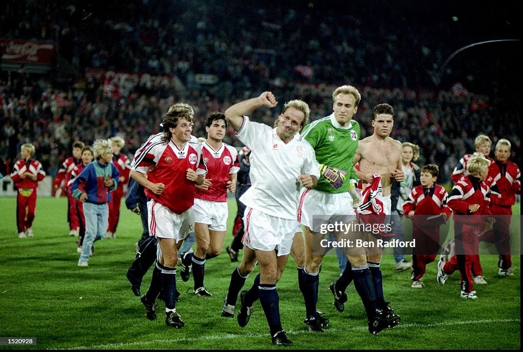 The Norway team celebrate