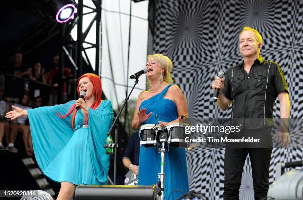 Kate Pierson, Cindy Wilson, and Fred Schneider of The B-52's perform during the Austin City Limits Music Festival at Zilker Park on October 4, 2009...