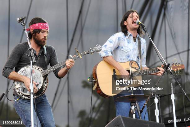 Scott Avett and Seth Avett of The Avett Brothers perform during the Austin City Limits Music Festival at Zilker Park on October 2, 2009 in Austin,...