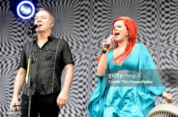 Fred Schneider and Kate Pierson of The B-52's perform during the Austin City Limits Music Festival at Zilker Park on October 4, 2009 in Austin, Texas.