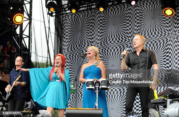 Keith Strickland, Kate Pierson, Cindy Wilson, and Fred Schneider of The B-52's performs during the Austin City Limits Music Festival at Zilker Park...