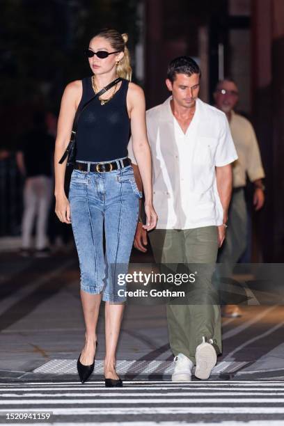 Gigi Hadid and Antoni Porowski are seen in NoHo on July 06, 2023 in New York City.